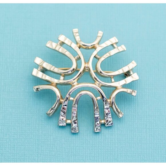 Vintage Art Nouveau Stylish Intricate Symbol Brooch by Sarah Coventry E27 - Picture 1 of 2